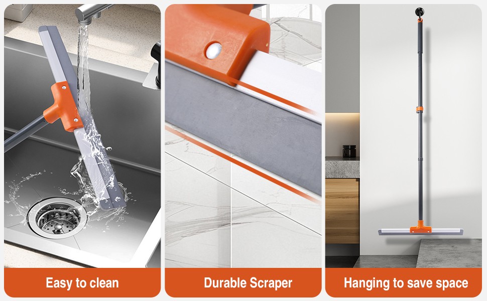 Rubber Floor Squeegee for Concrete Floor, Tile Floor, Metal Aluminium Heavy Duty