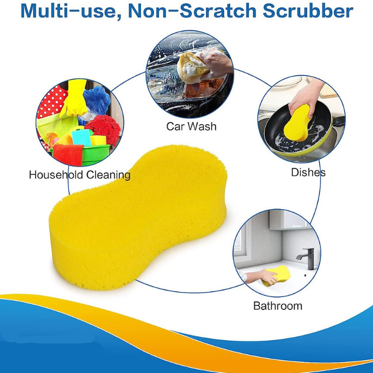 Giant Bone Sponge, Yellow Cleaning Sponge Kitchen Cleaning Sponges Easy Grip