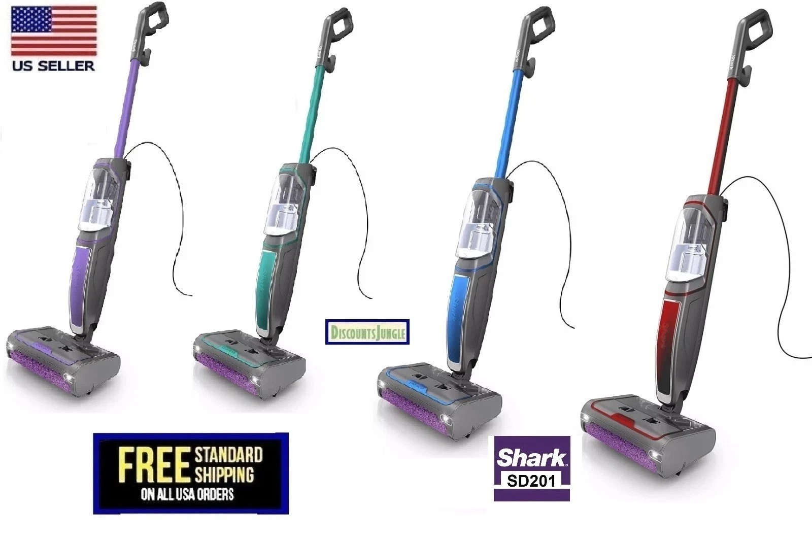 Shark SD201 Steam Pickup 3-in-1 Steam Mop Picks Up Debris Deep Scrubs Cleaner