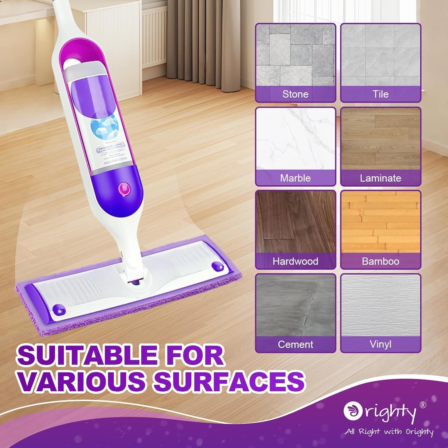 Orighty Reusable Mop Pads for Swiffer PowerMop, 10 Pack Power Mop Pads Refill…