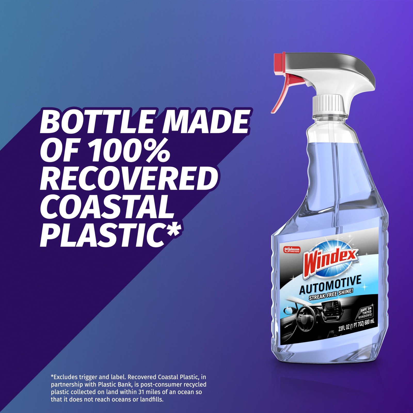 Windex Automotive Car Window and Glass Cleaner, 23 Fl Oz (Pack of 1), Purple