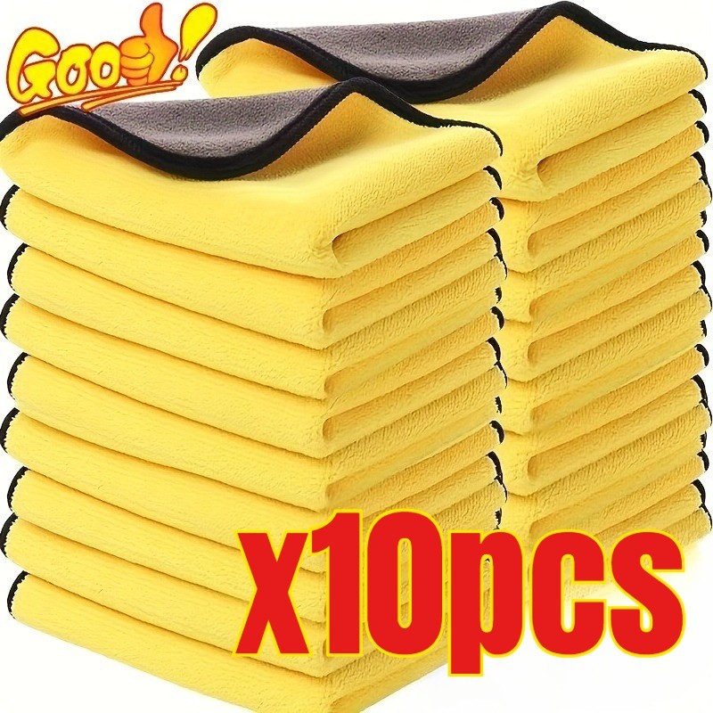 Microfiber Cleaning Cloth Set of 10 Towel Rag Car Polishing Detailing No-Scratch