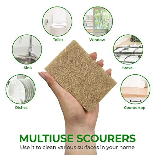 Biodegradable Scrubbing Pads for Dishes – Coconut Fiber Scrub Pads for Dishes…