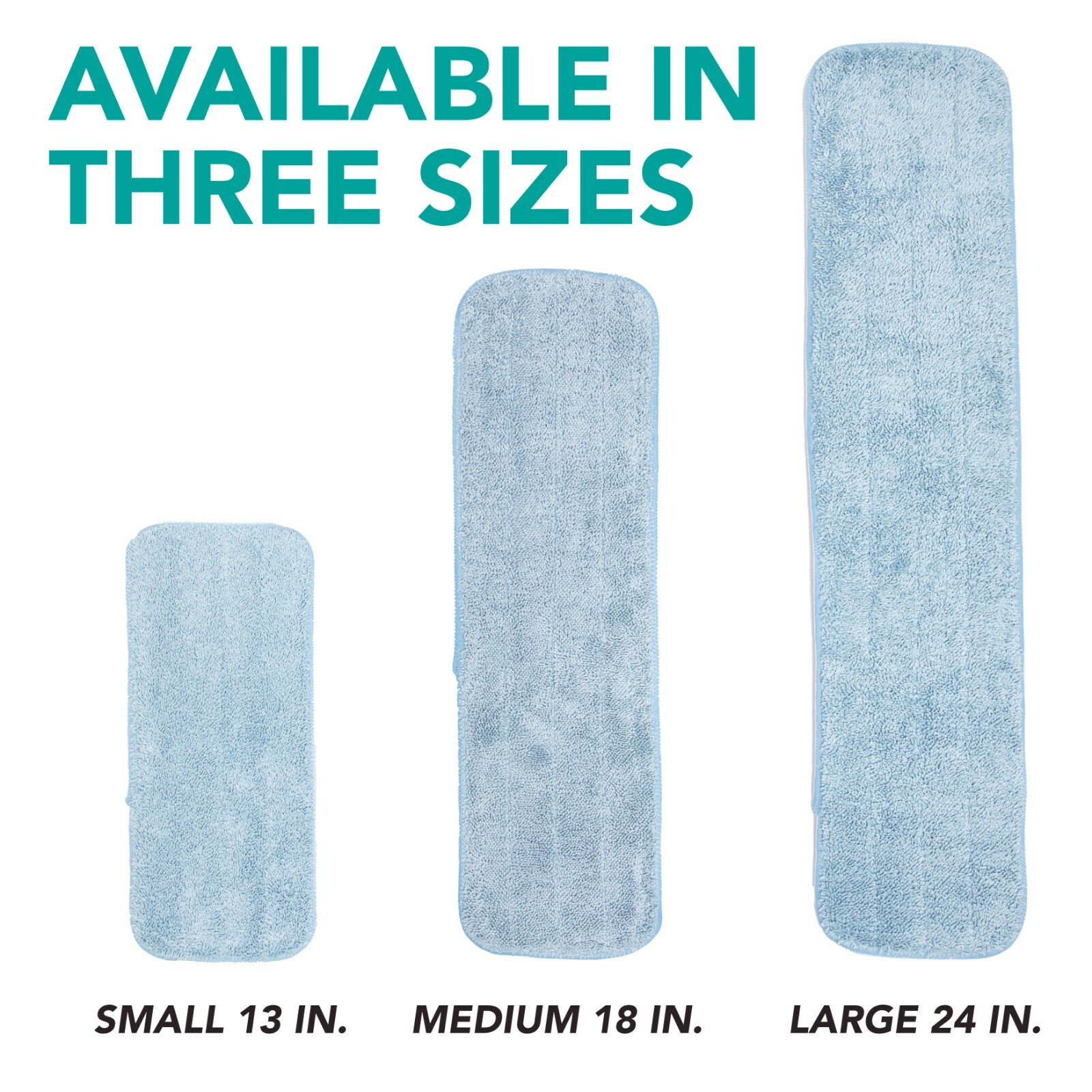 12 Pack of Flat Mop Refill Pads for Dry and Wet Mops, Pad Size & Color Options