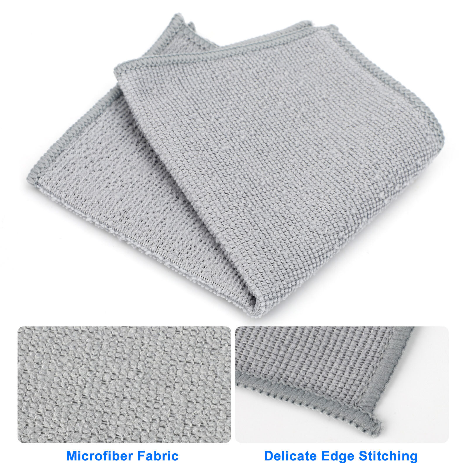 24Pcs Microfiber Cleaning Cloth 25cmx25cm Reusable Towels for Car Kitchen Glass