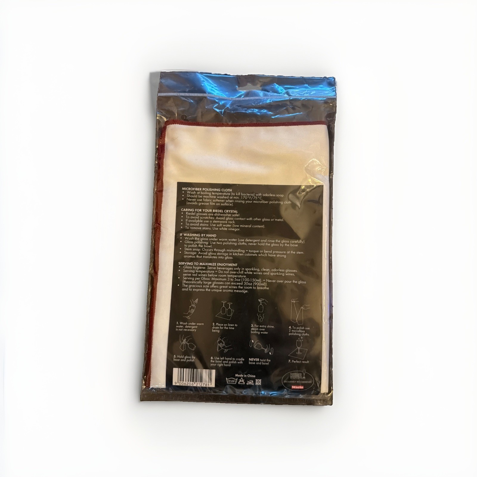 Riedel The Wine Glass Company Microfiber Polishing Cloth IN PACKAGE 1 Count