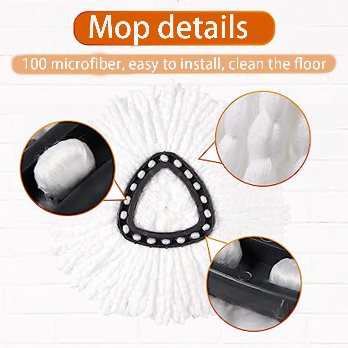 2-12 Pcs Replacement head easy to install Mop head For O-Cedar Rotary Mop