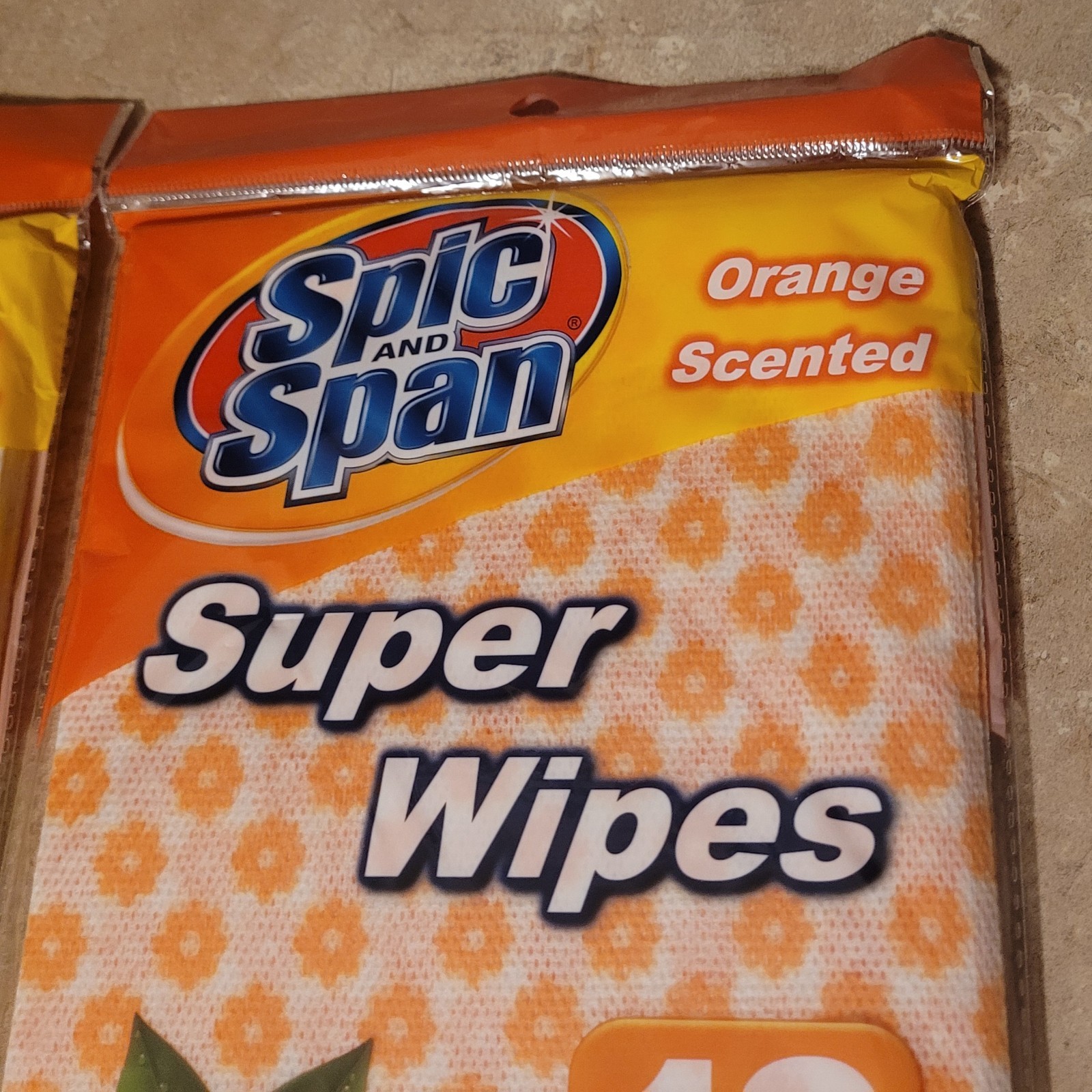 2 Pkgs Spic and Span Super Wipes Lemon Orange Scented 6 Pack Discontinued Sealed