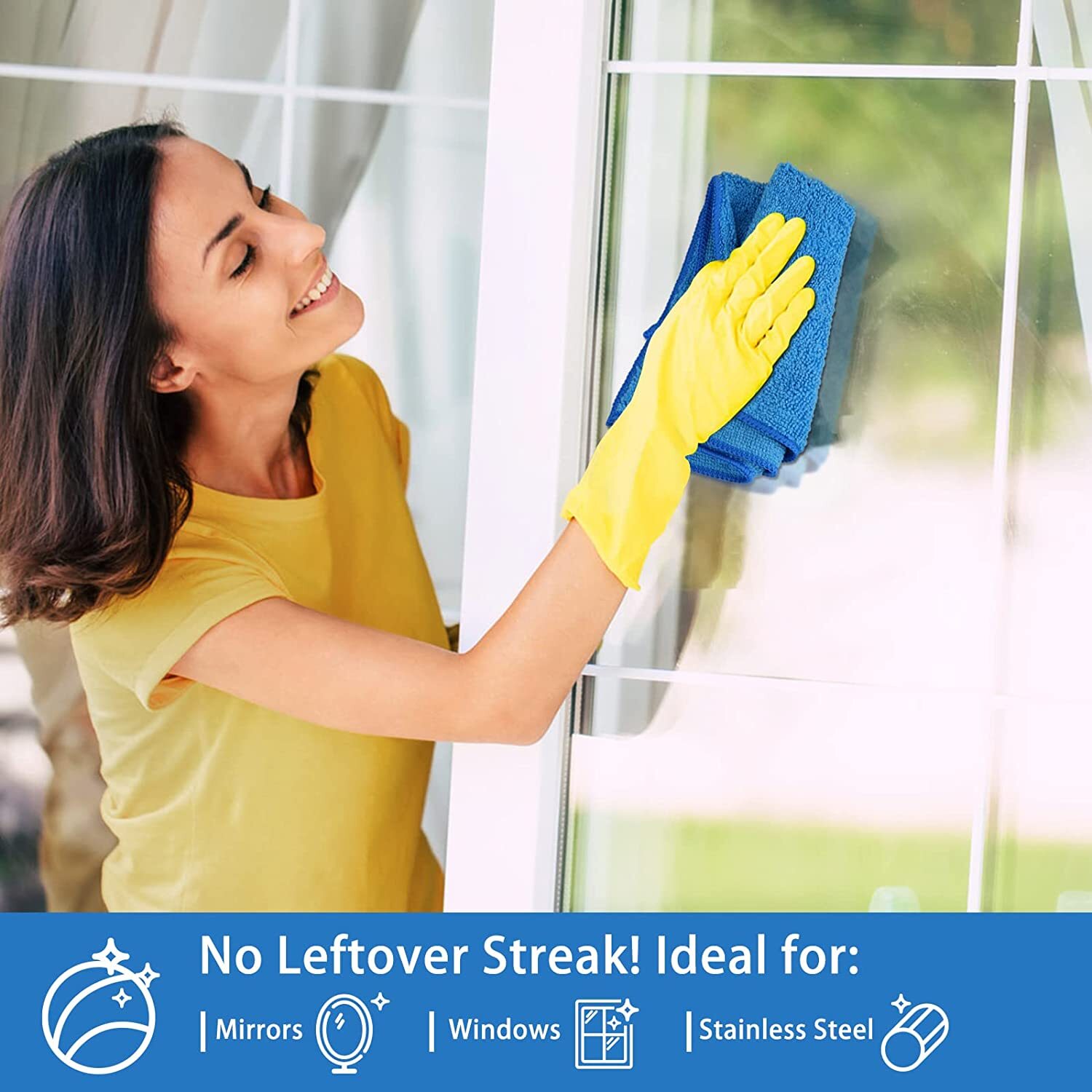 Microfiber Cleaning Cloth Set of 50 Towel Rag Car Polishing Detailing No-Scratch
