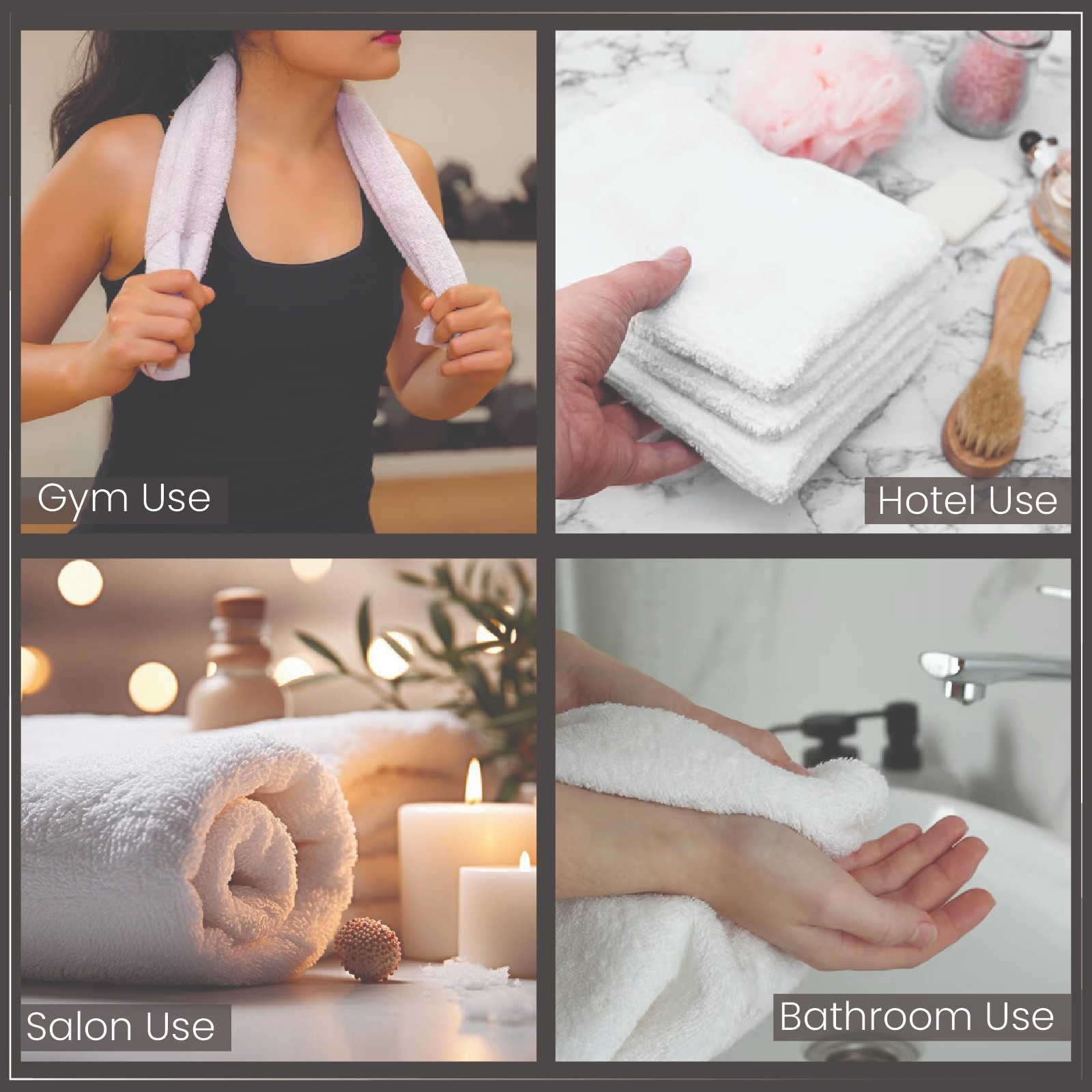 White Hand Towels 16×27 – Bulk Towels for Bathroom, Gym, Spa, Hotel, Cleaning