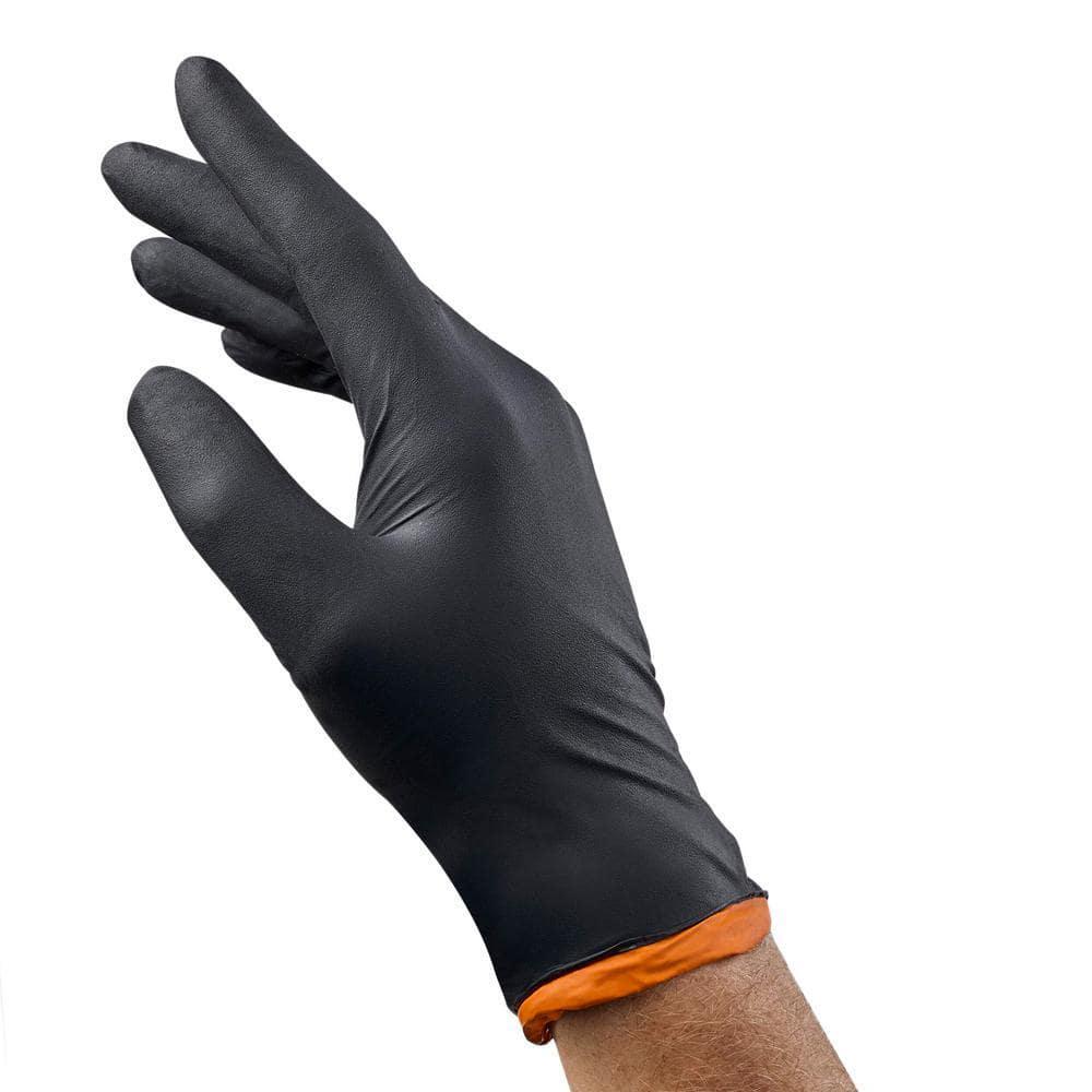 HDX Pop-N-Go Disposable Heavy Duty Nitrile Gloves 80-Count Black