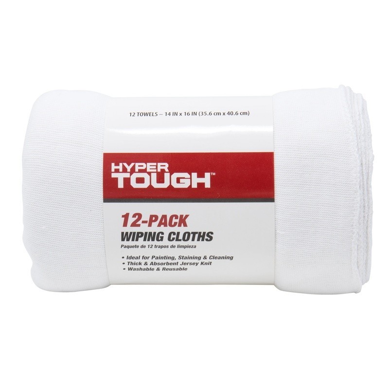 Reusable Wiping Cloths Pack of 12 Absorbent Jersey Knit Ideal Painting Cleaning