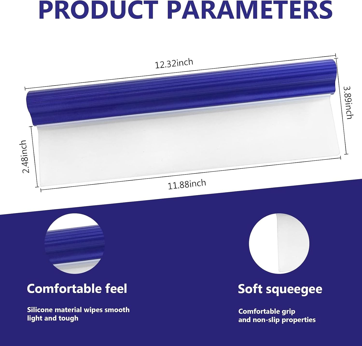 Professional Automotive Wiper Blade Squeegee, 12 inch 3-Layer Silicone Water
