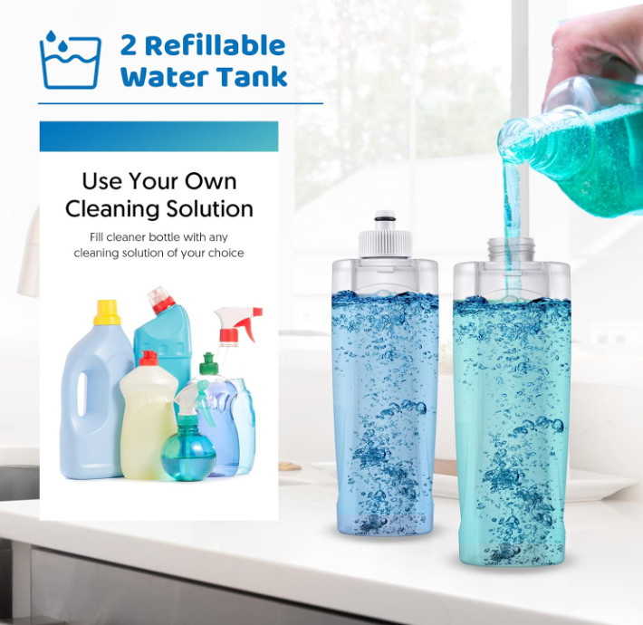 Mopa Spray para Suelos con 5 Paños Lavables y 2 Botellas Recargables