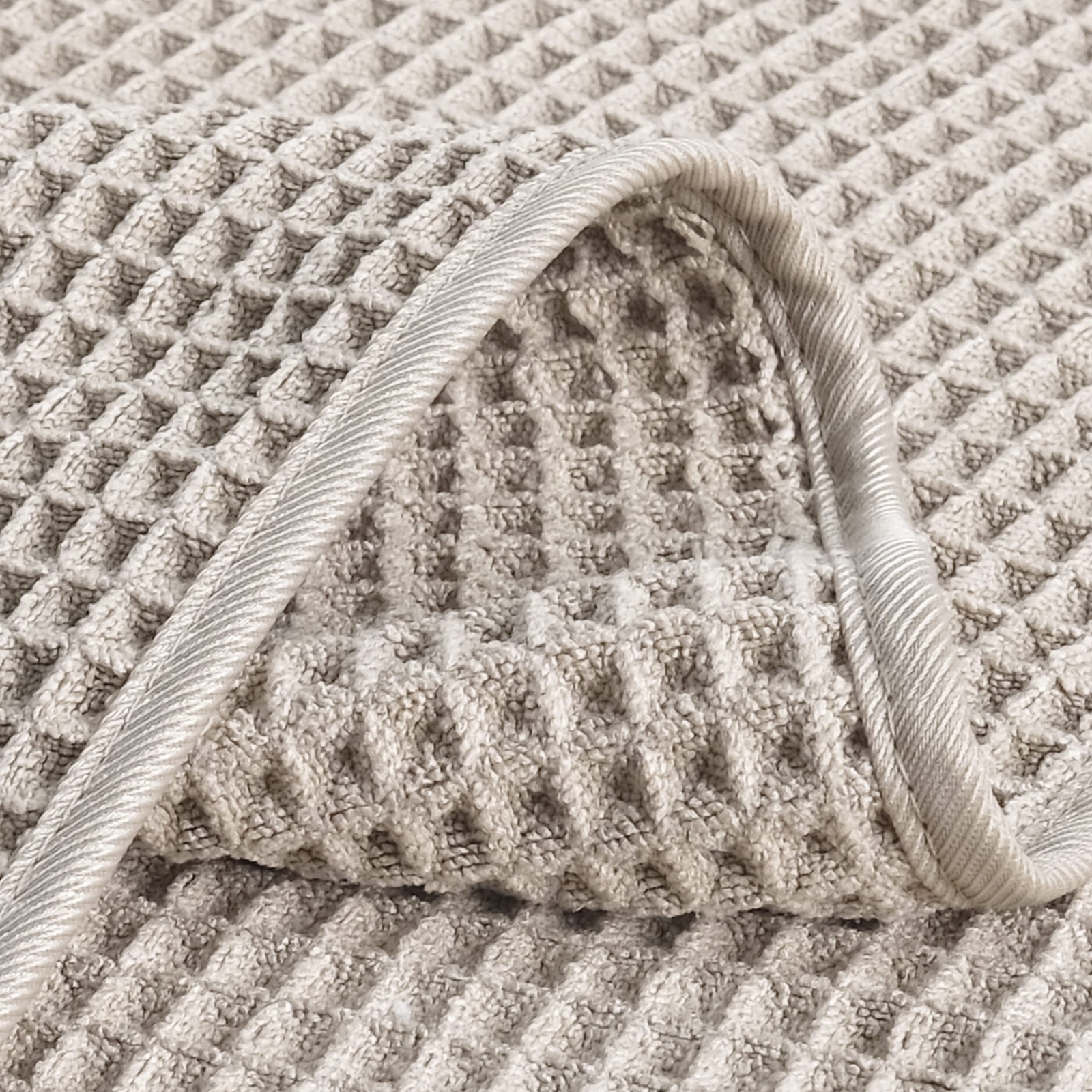 Microfiber Lint Free Washcloth Face Towel 13 X 13 In 4 Pack beige Waffle Weave