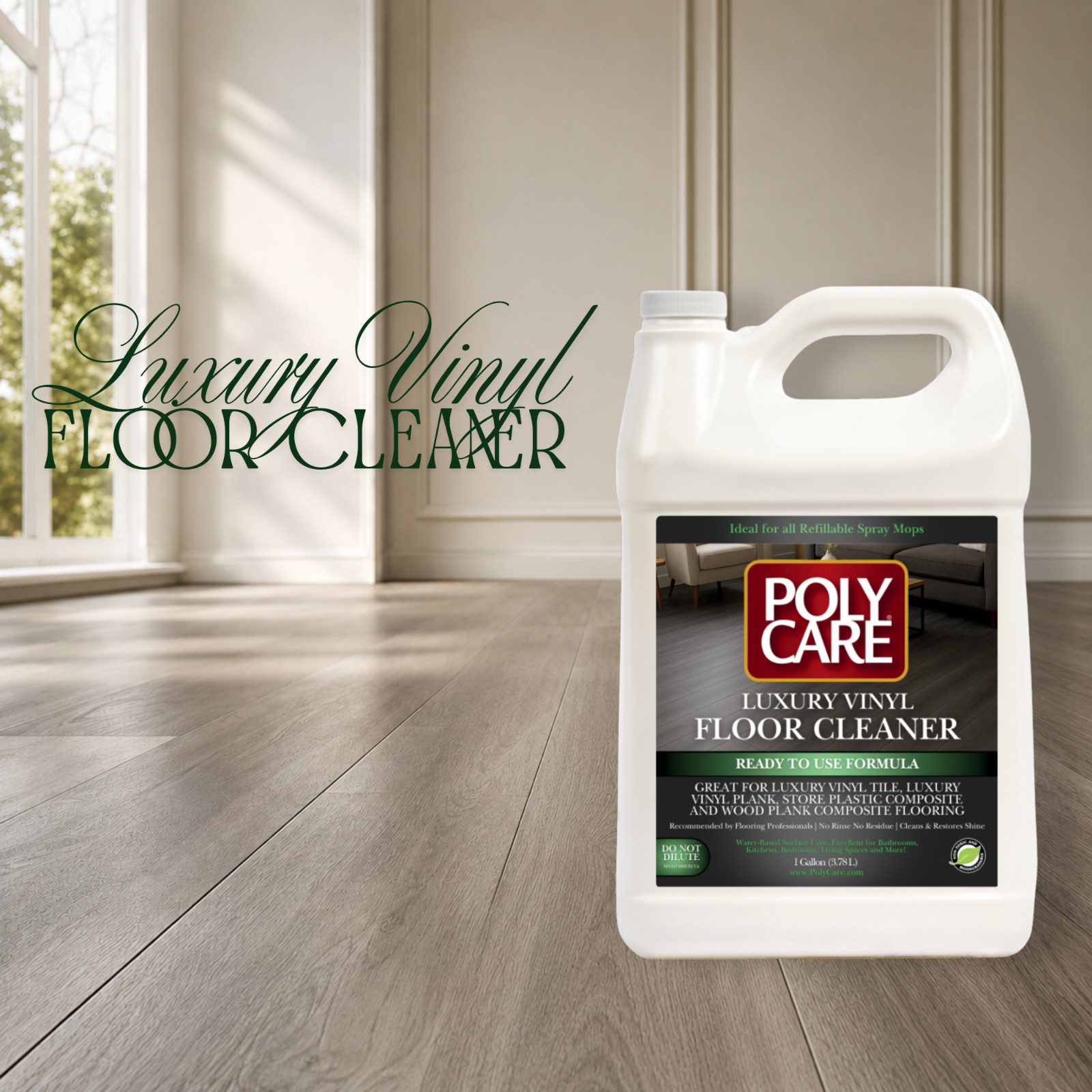 PolyCare 1 Gallon Luxury Vinyl Floor Cleaner – Ready to Use Formula