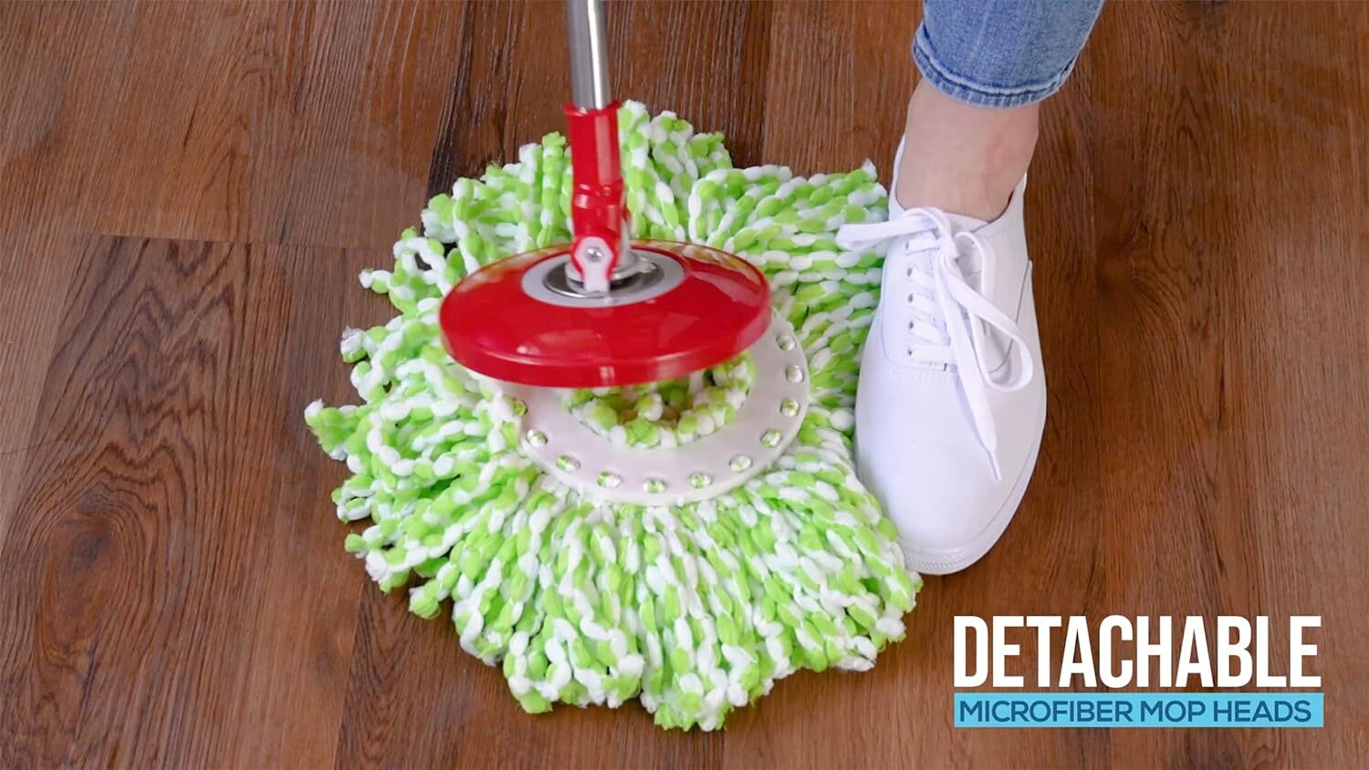 SIMPLI-MAGIC 79349 Spin Mop Cleaning System with 3 Microfiber Mop Heads