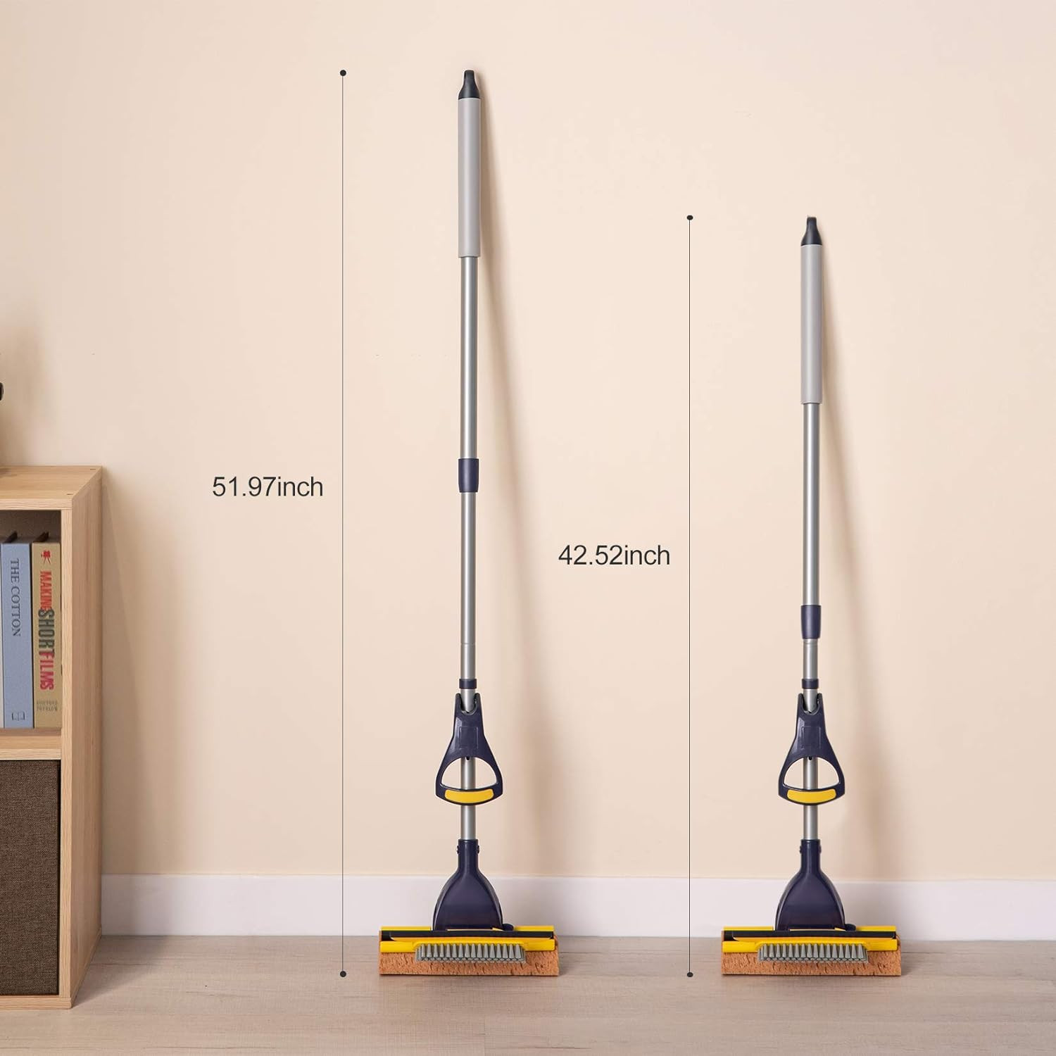 Sponge Mop Home Commercial Use Tile Floor Bathroom Garage Cleaning with Squeegee