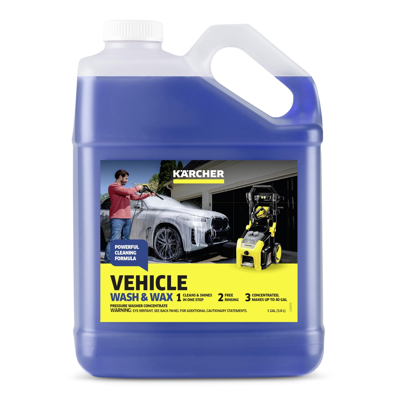 Kärcher Vehicle Wash and Wax, Pressure Washer 128 Fl Oz (Pack of 1), Blue