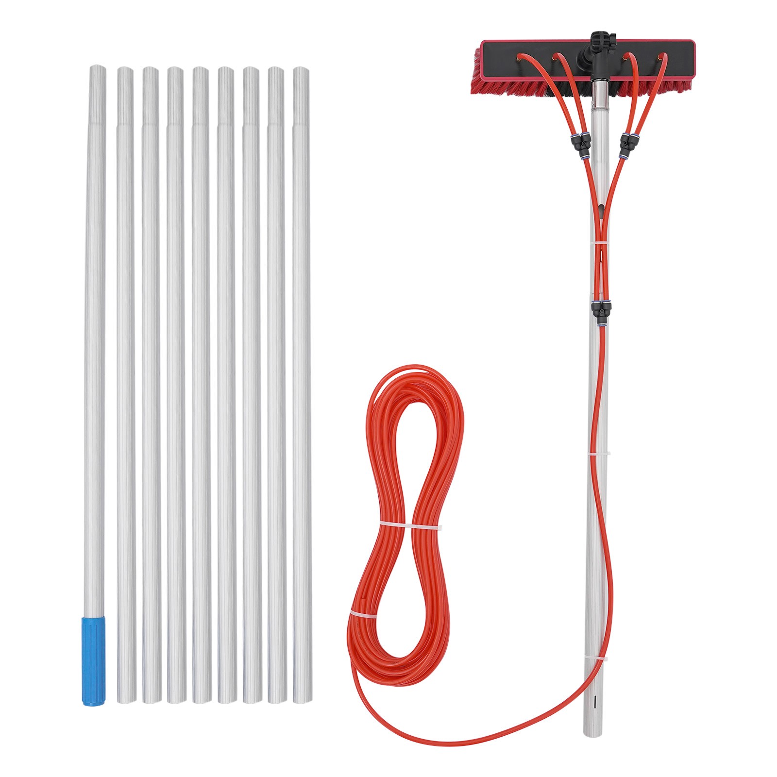 Solar Panel Cleaning Pole Outdoor Window Washing Equipment Brush Adjustable