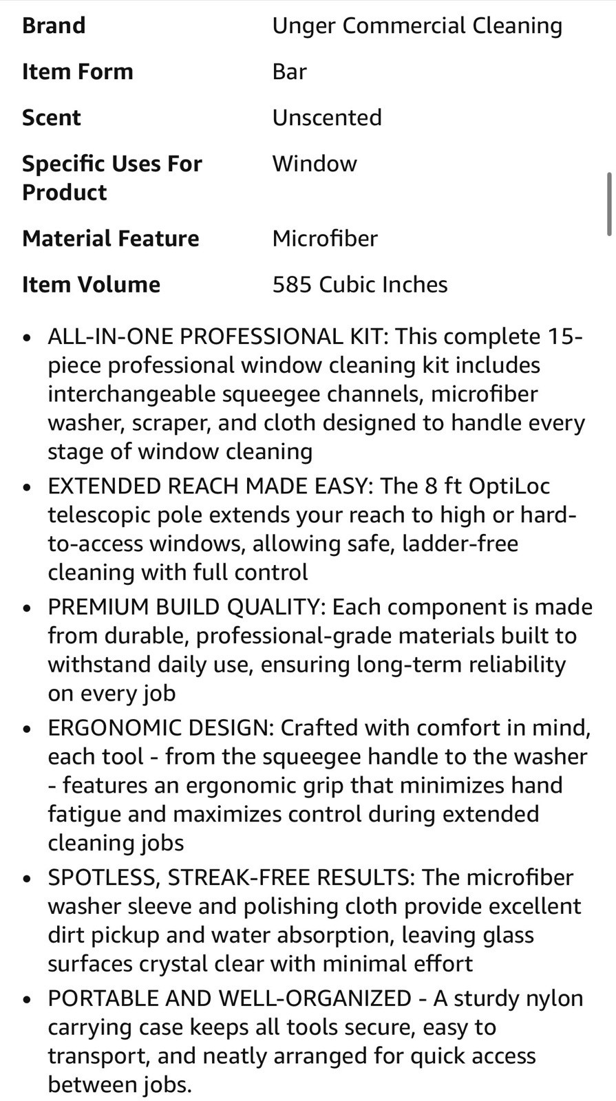 Unger Commercial Window Cleaning Kit – Complete ErgoTec Set