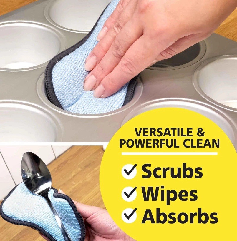Tuff-Scrub Microfiber Pad Professional SCRUB-N-WIPE ~ Machine Washable ~ 10-Pack