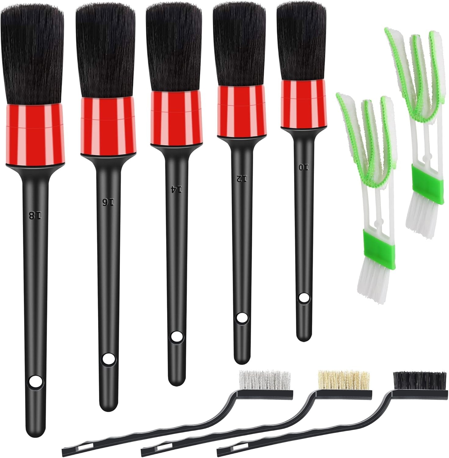 Car Detailing Brush Set Interior Cleaning Kit Soft Bristle Auto Dashboard Vent T