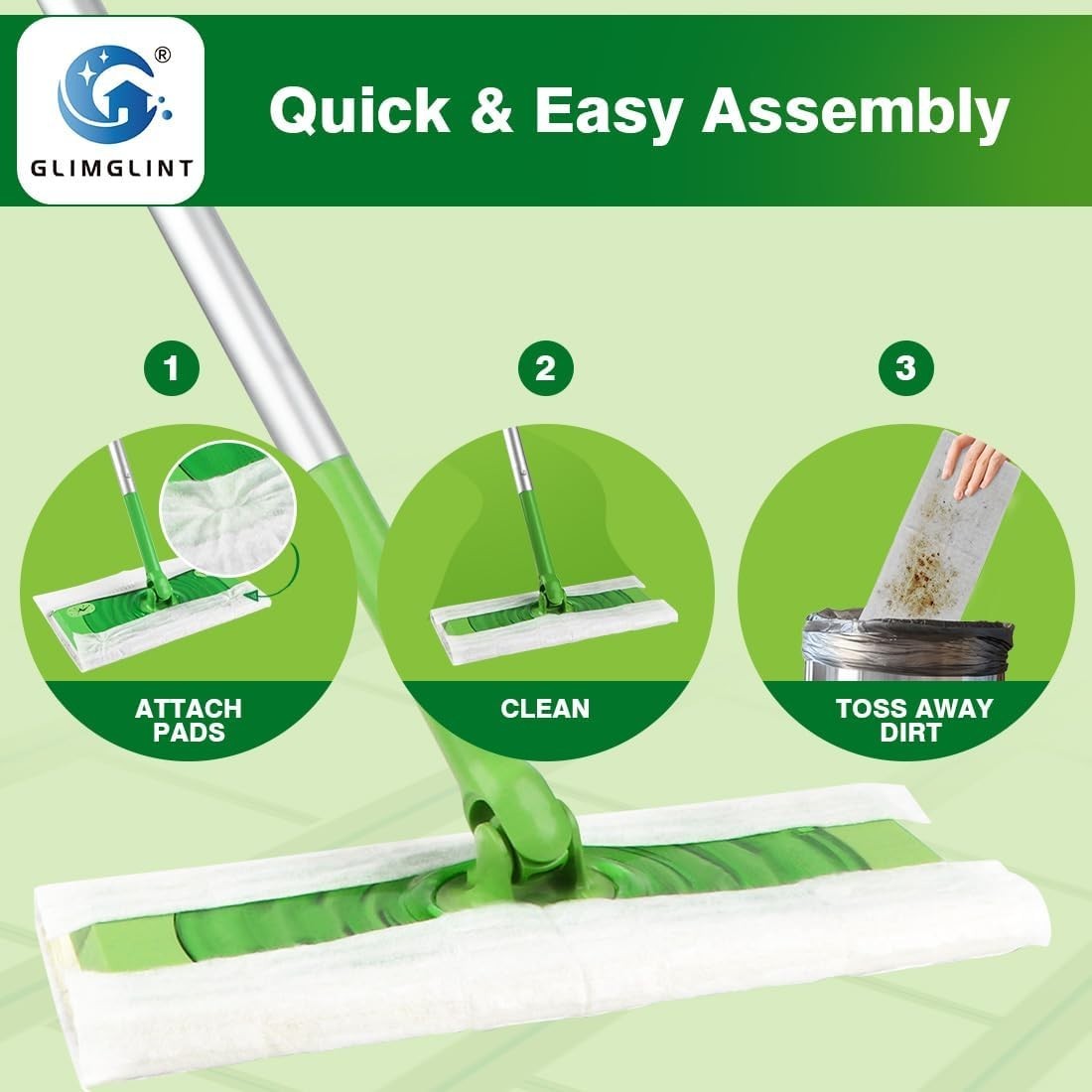 Dry Sweeping Cloths Pads Compatible with Swiffer Sweeper- Disposable Duster Refi