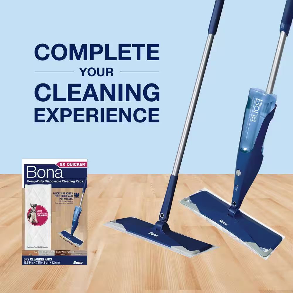 16.5 In. Heavy-Duty Disposable Spray Mop Refill Cleaning Pads Unscented, 10-Coun