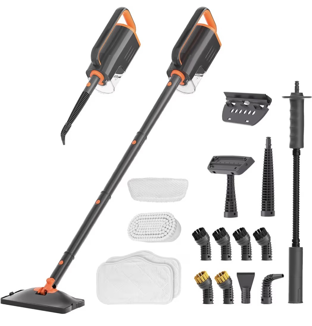 20-in-1 Steam Mop Floor Cleaner with Attachments for Tile, Carpet, Glass, Grout