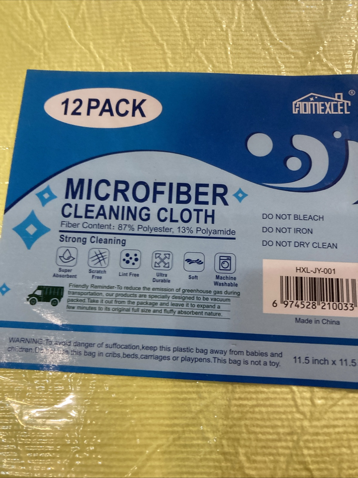 HOMEXCEL Microfiber Cleaning Cloth,12 Pack 11.5″ x 11.5″, Multicolor