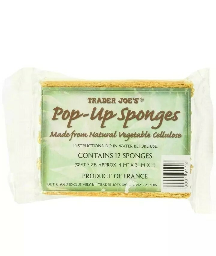 TRADER JOE’S Pop Up Sponges Natural Vegetable Cellulose 4x3x1 Compost