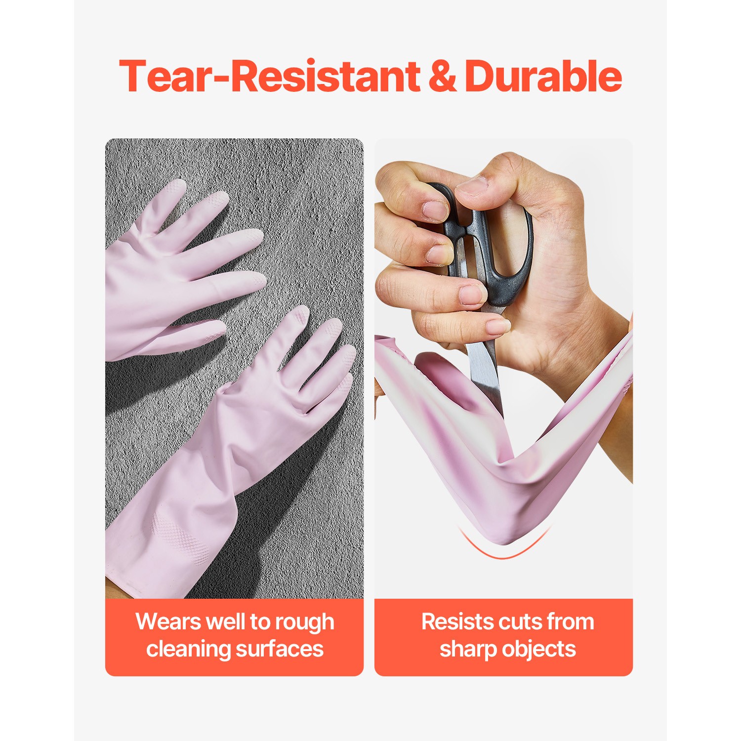 Uimoso Durable Cleaning Gloves – 2 Pairs,Non-Slip,Large Size for Household Tasks