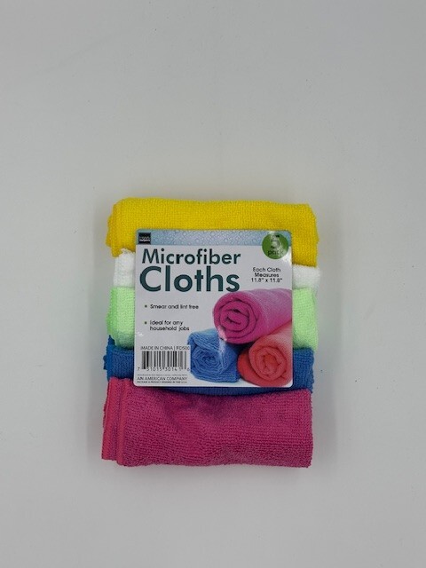 Pack of 5 Microfiber Multi-purpose Cleaning Cloths Set 11.8″ x 11.8″ Size Each