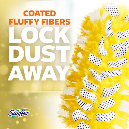 Swiffer Duster Kit with 3 ft Extendable Handle, Heavy 4 Piece Set, Yellow