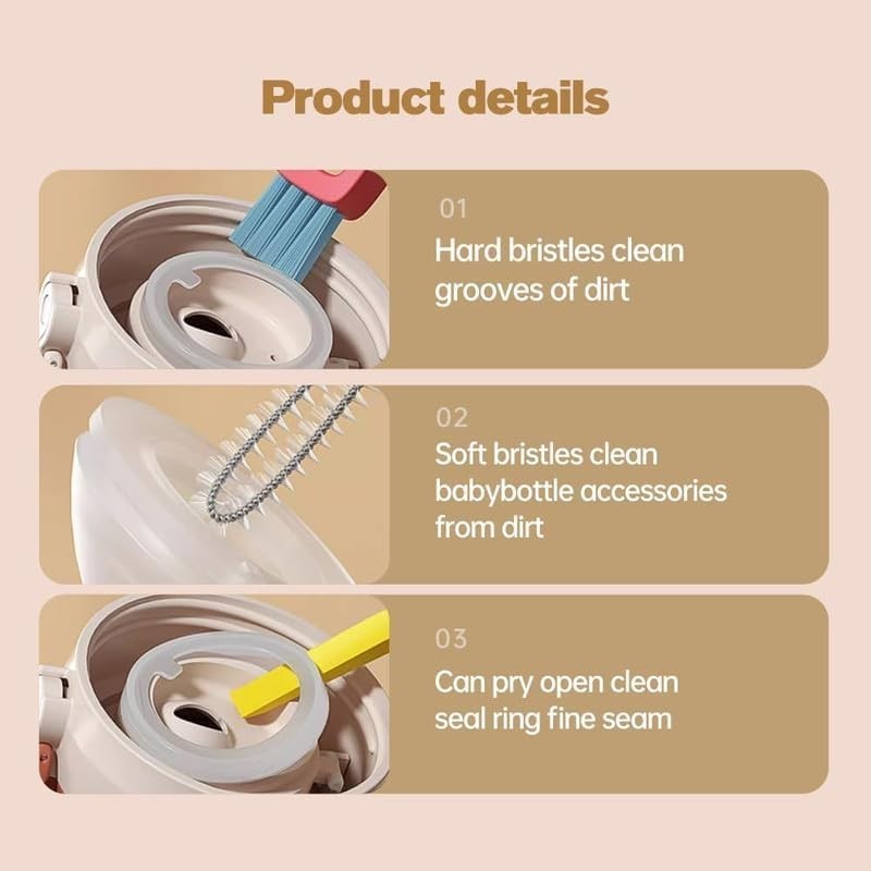 Compact 3-in-1 Multifunctional Bottle Brush for Effortless Cup Cleaning