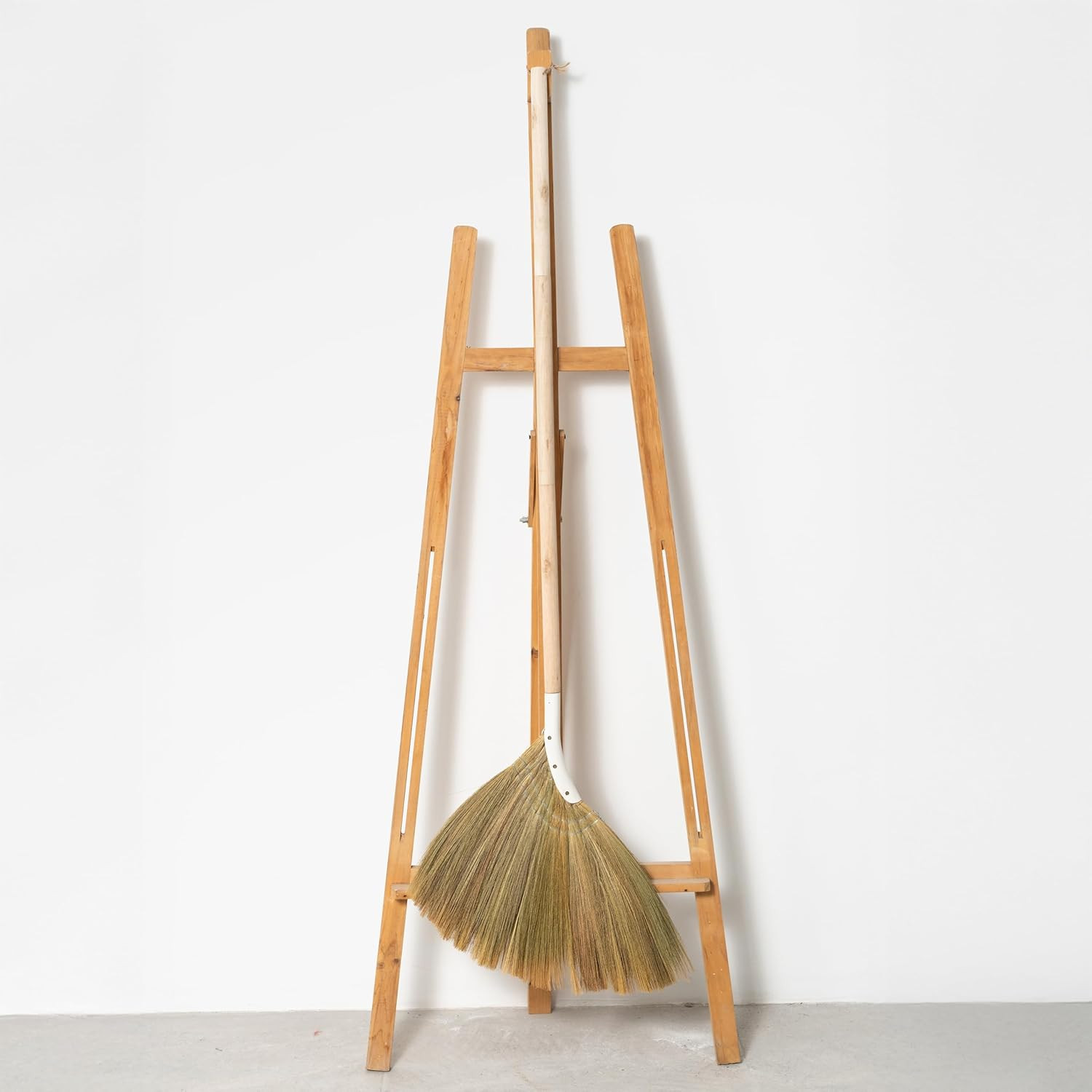Natural Broom – Indoor Grass Broom – Long Handle Broomstick for House, Garage, O