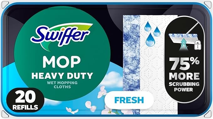Swiffer Sweep + Mop, Wet Pads Refill, Floor Cleaner, Cleaning Cloths, Heavy Duty