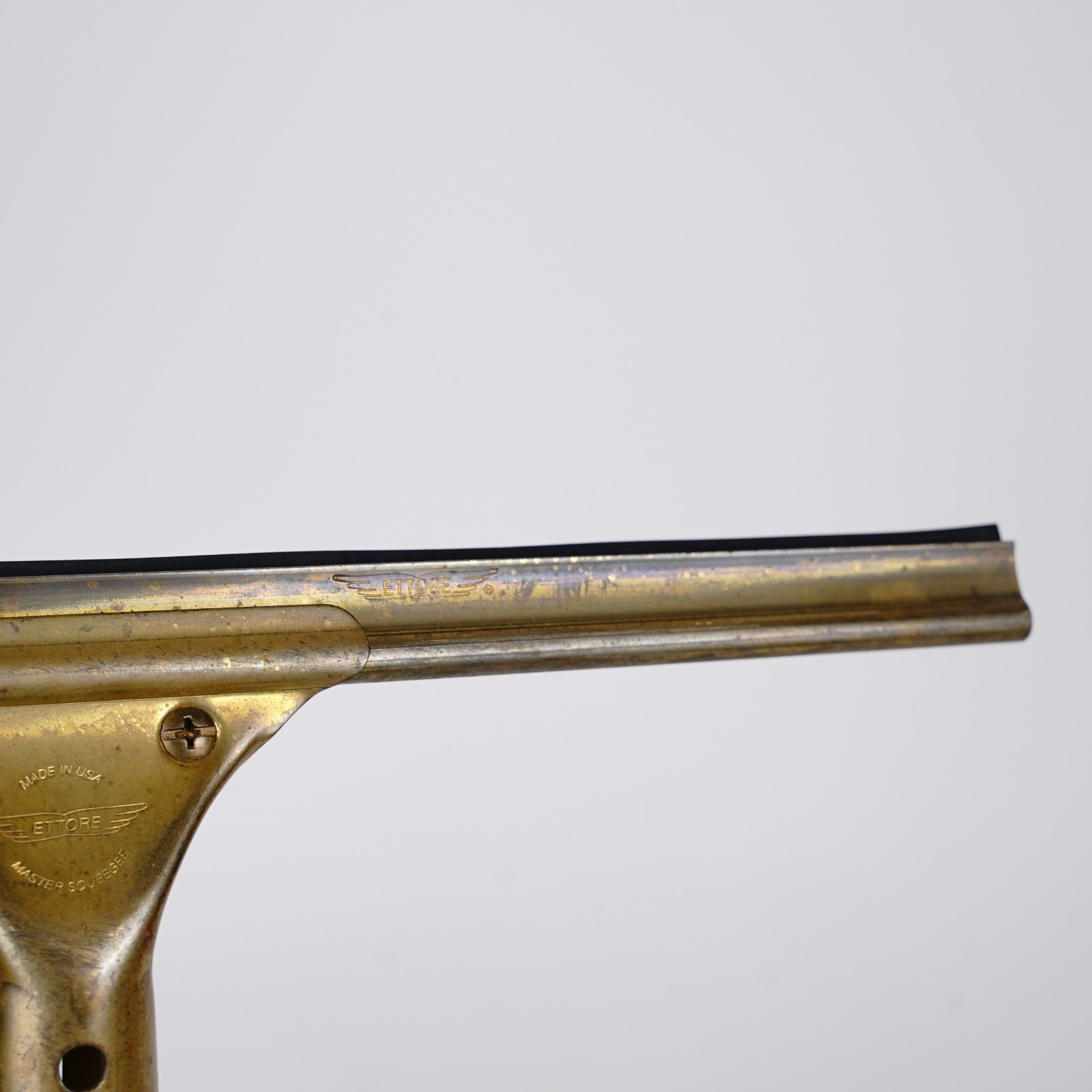 Vintage Ettore Brass Master Squeegee 13.5″ Window Cleaning Tool Made in USA