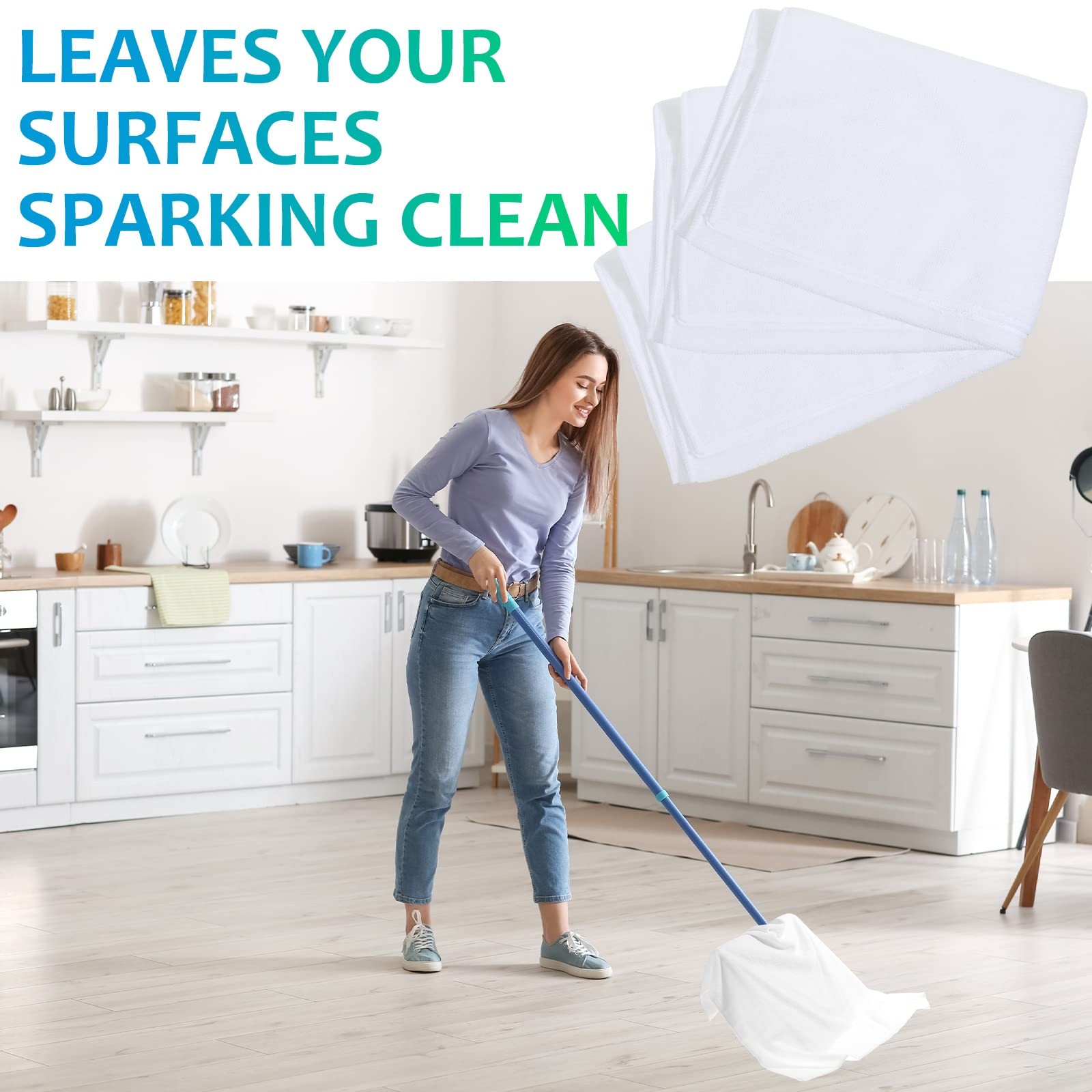 Newwiee 3 Pcs Extra Large Microfiber Cleaning Cloth 30″ x 20″ Large, White