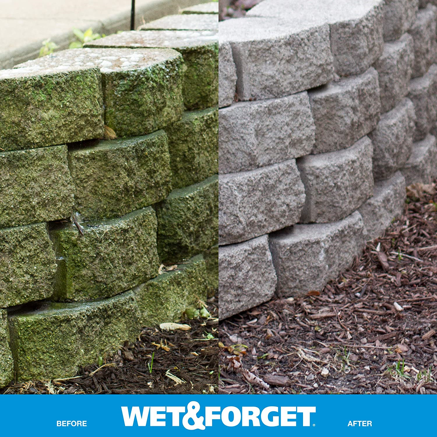 Wet & Forget Moss Mold Mildew & Algae Stain Remover Multi-Surface Outdoor 128