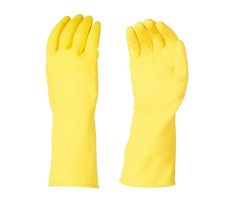 2-3Pks Amazon Basics Professional Reusable Rubber Gloves Med Yellow (6 pair) E6D