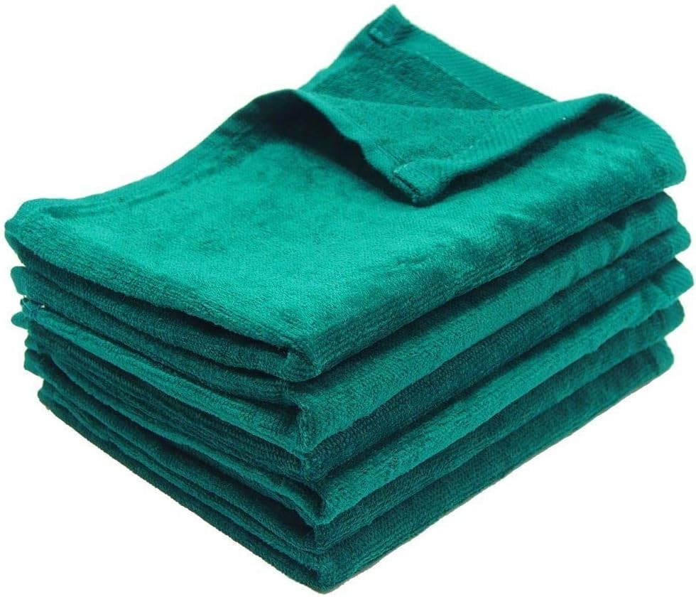 12-Pack Fingertip Towels 11X18 100% Cotton Rally Towels Colors (Hunter Green)