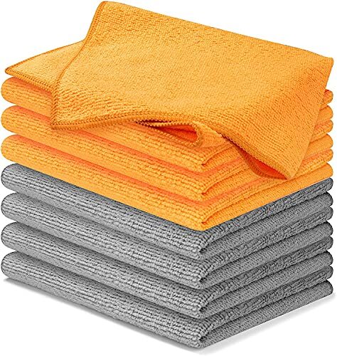 8Pack 12×16 Absorbent Microfiber Cleaning Cloth Lint-Free Towels for Car Kitchen