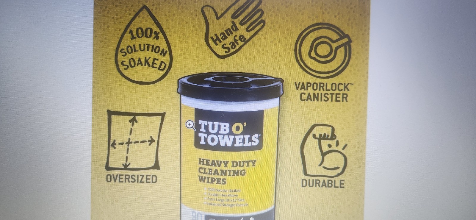 Hand Wipes Tub O Towels TW90 Multi-Surface Cleaning Wipes 90 count