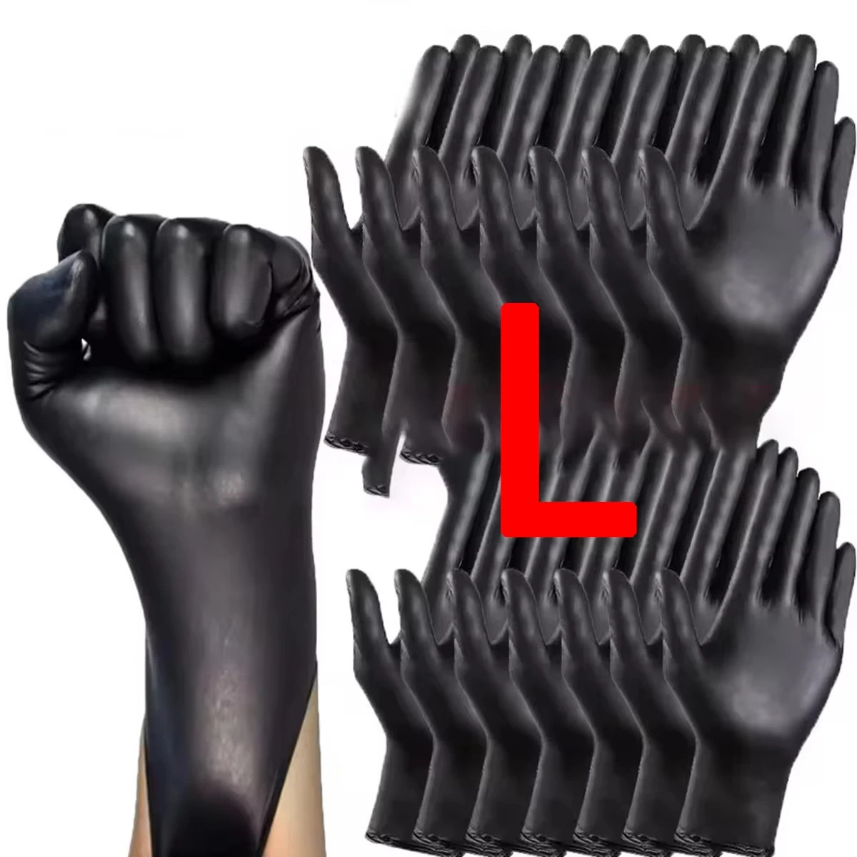Nitrile Gloves Black Cleaning Household Kitchen Bathroom Dishwashing 100PCS