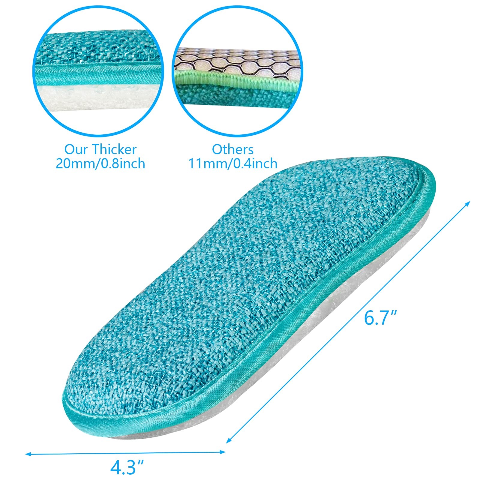 Kitchen Dish Sponge Scrubber Non Scratch Dishcloth No Odor Reusable Washable Mul