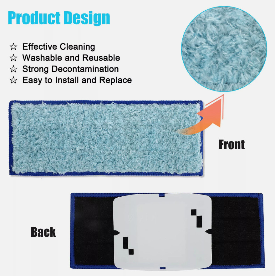 9X Washable Damp Drys Mopping Pad Reusable Cloth for iRobot Braava Jet 240 241