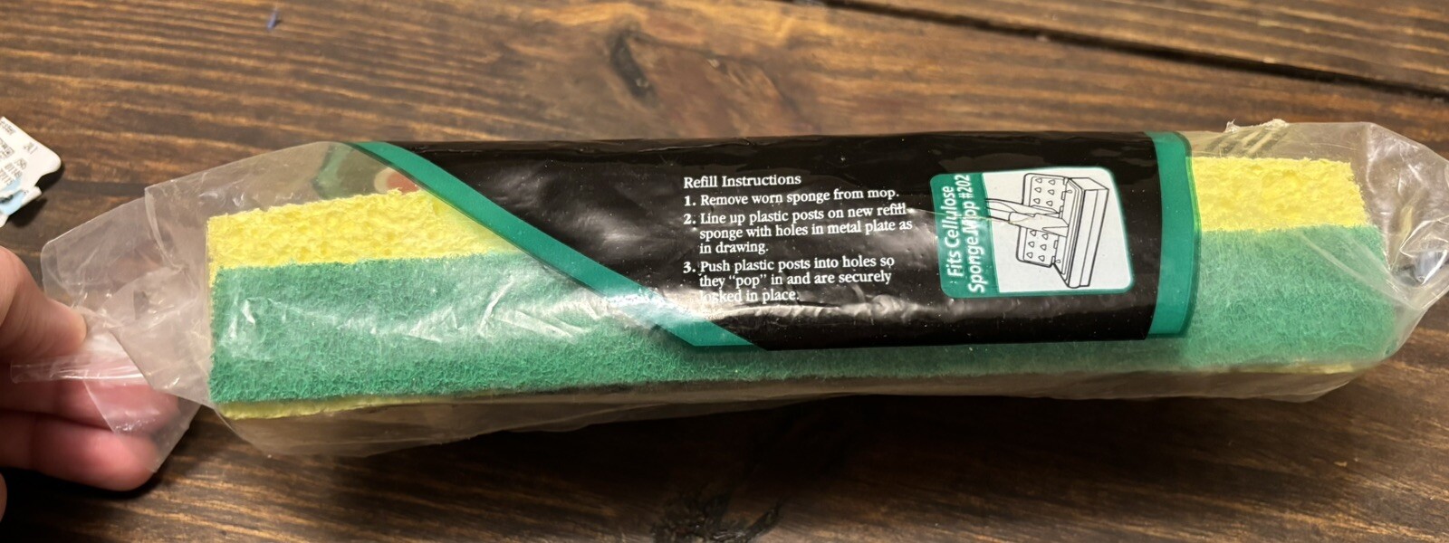 O Cedar Sponge Mop Refill Cellulose Sponge W/ Scrubber Item #252 NEW