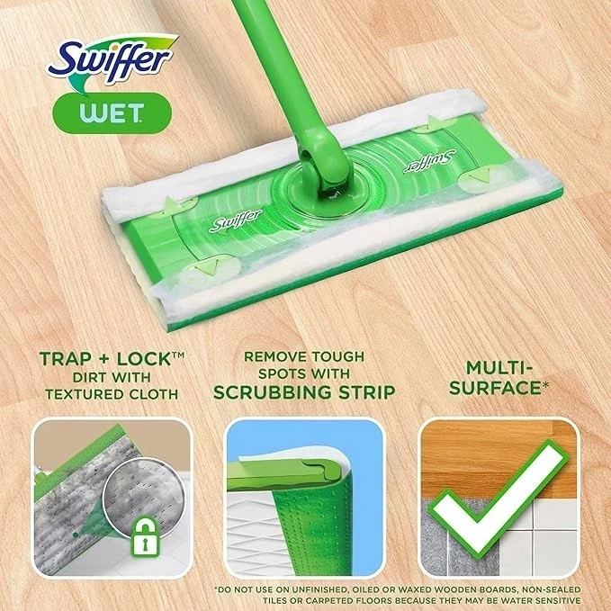 Swiffer Sweep + Mop Wet Pads Refill 24 Count Multi-Surface Floor Wipes